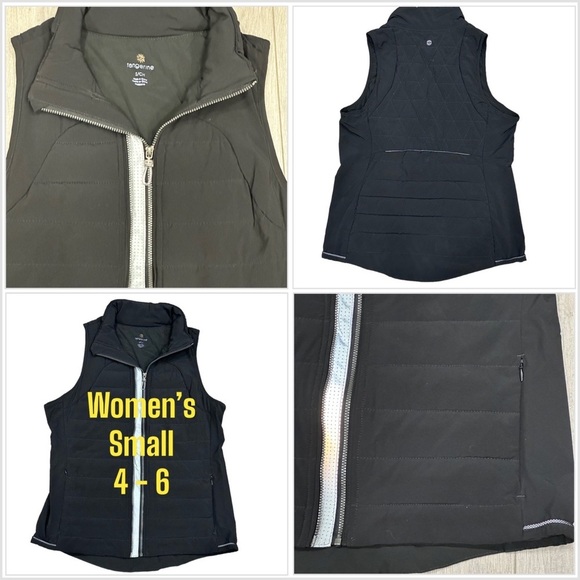 Women’s Tangerine Small 4 - 6 Vest Jacket Coat Black Sleeveless Packable Stretch - Picture 1 of 10